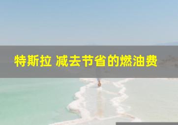 特斯拉 减去节省的燃油费